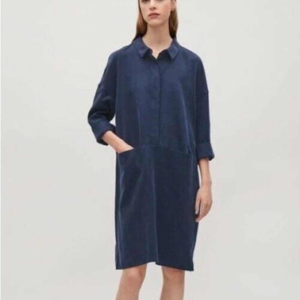 COS Navy Shirt Dress